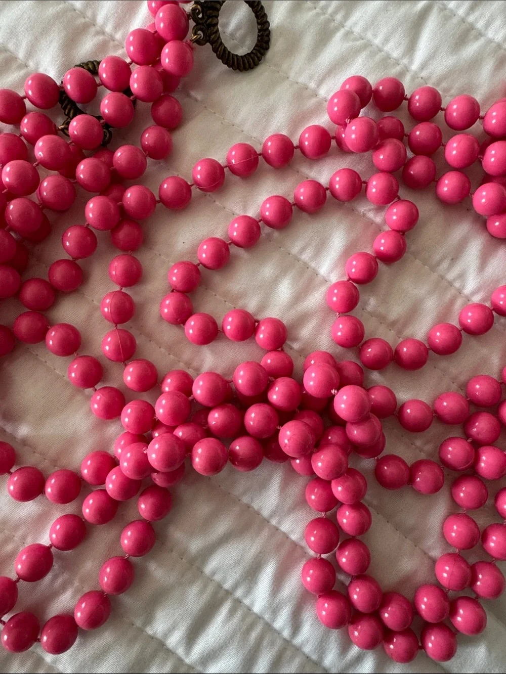 Vintage set of two Pink Multi-Strand Beaded Curtain Tieback